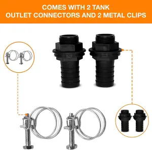 25mm Water Butt Connector Kit-Heavy Duty Water Tank Outlet Connector Pack of 2 with Double Wire Metal Clips-with Screw Fittings