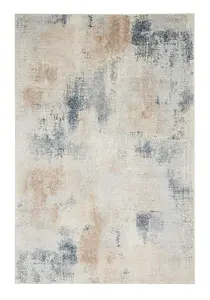 Beige Grey Rug, 10mm Thick Luxurious Modern Rug, Abstract Stain-Resistant Rug for Bedroom, & Dining Room-120cm X 180cm