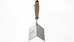 Toolty Corner Lining External Angled Trowel with Cork Handle 120x60mm Stainless Steel for Plastering Finishing DIY