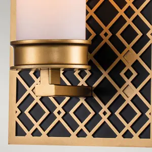 Luminosa Ziggy Bathroom Wall Lamp, Lacquered Gold IP44