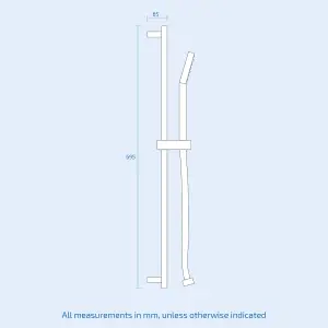 Cameo 3 Dial 2 Way Square Set - Shower Head & Rail Handset