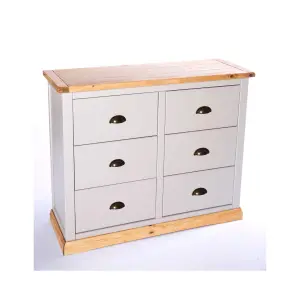 Bomporto 6 Drawer Chest of Drawers Brass Cup Handle