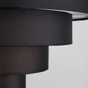 ValueLights Nevada Modern 4 Tier Black Fabric Ceiling Pendant Light Shade