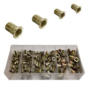 100 x Assorted Serrated Threaded Nutserts, M3, M4, M5 & M6 Nut Rivet Inserts