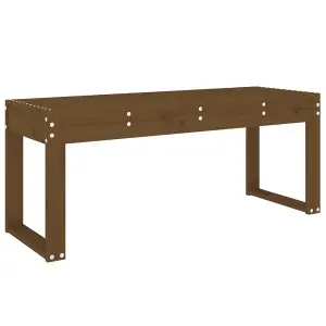 Berkfield Garden Bench Honey Brown 110x38x45 cm Solid Wood Pine