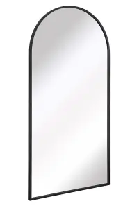 MirrorOutlet - The Arcus - Black Framed Arched Leaner/Wall Garden Mirror 79" x 39" (200 x 100 cm)