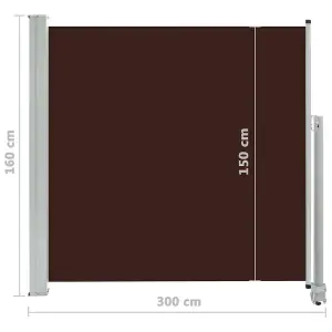 Berkfield Patio Retractable Side Awning 160x300 cm Brown