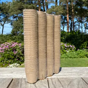 144 x 5cm Round Fibre Biodegradable Plant Pots & Handheld Seed Dispenser