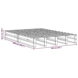 Berkfield Bed Frame without Mattress Wax Brown 160x200 cm Solid Wood Pine