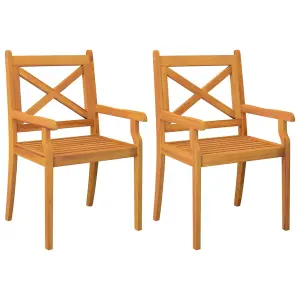 Berkfield Outdoor Dining Chairs 2 pcs Solid Wood Acacia