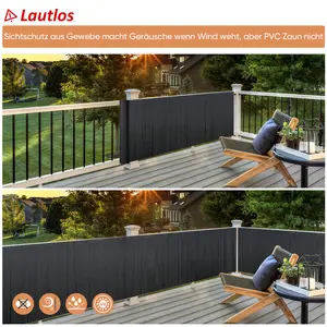 Antarious Black Composite Yard/Privacy Fence 160cm H x 500cm W x 1.4cm D