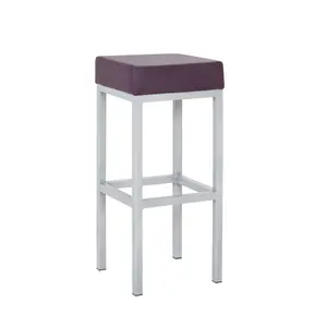 Cordish Upholstered Counter Stool with Metal Frame Purple