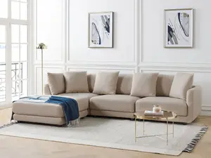 3 Seater Fabric Sofa Beige SIGTUNA