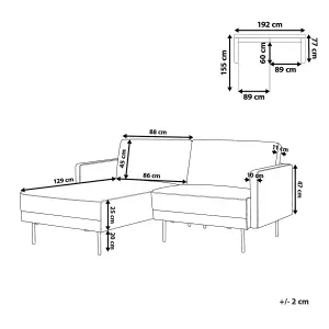 Right-Hand Corner Sofa BREDA Light Beige Fabric 2 Seater Right Hand