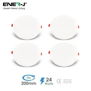 4 Pack 24W Frameless Recessed-Surface Super LED Panel, 105mm, Round (pack of 4)