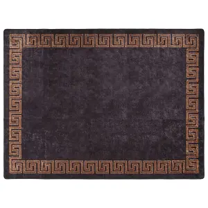 Rug Washable Black and Gold 400x300 cm Anti Slip