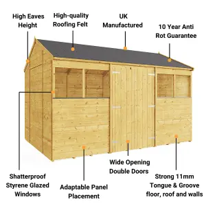 BillyOh Expert Tongue and Groove Reverse Apex Workshop - 12x8 - Windowed