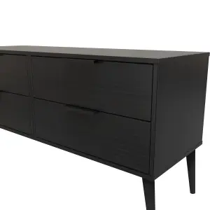 Hong Kong Ready assembled Matt black 4 Drawer Chest of drawers (H)505mm (W)1120mm (D)415mm