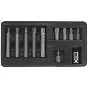 11pc SPLINE Socket & Bit Holder Set - 3/8" Square Drive Quick Change Short Long