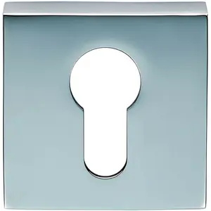 Square Euro Profile Escutcheon Concealed Fix 52 x 52mm Polished Chrome