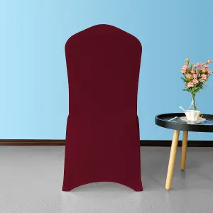 Front Flat Chair Cover for Wedding Decoration, Burgandy - Pack of 1