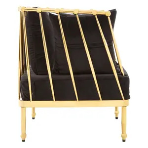 Novo Chair With Gold Finish Tapered Arms