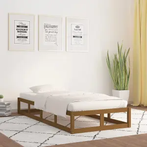 Berkfield Bed Frame Honey Brown 100x200 cm Solid Wood