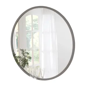 Yearn Simple Round Wall Mirror Grey 50cm