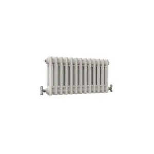 Horizontal White Double Column Radiator (H) 300mm x (W) 605mm, 1369 BTU.