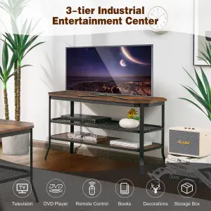 Costway 3-Tier TV Stand for TVs up to 46" Industrial Console Table Entertainment Center