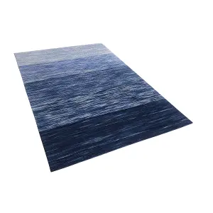 Wool Area Rug 140 x 200 cm Blue KAPAKLI