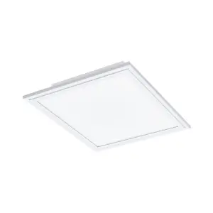 Flush Ceiling Light Colour White Shade Square White Plastic Bulb LED 14W Incl