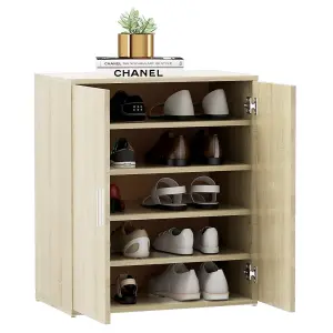 Berkfield Shoe Cabinet Sonoma Oak 60x35x70 cm Engineered Wood