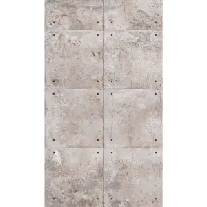 Grandeco Industrial Concrete Block 3 Lane Repeatable Wallpaper Mural 159 x 280cm