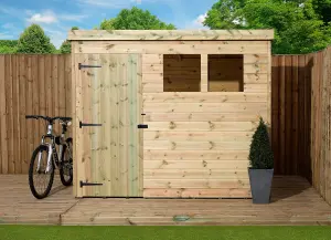 Empire 1500  Pent 8x6 pressure treated tongue and groove wooden garden shed door left (8' x 6' / 8ft x 6ft) (8x6)