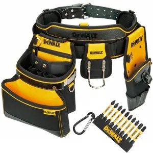 Dewalt DWST1-75552 Heavy Duty Tool Rig Toolbelt Hammer Holder + 10 Piece Bit Set