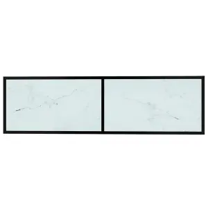 Berkfield TV Cabinet White Marble 140x40x40.5 cm Tempered Glass