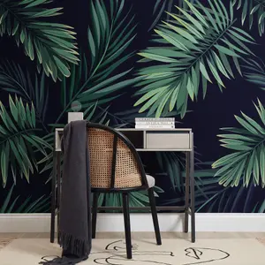 Midnight Tropics Mural In Green (300cm x 240cm)