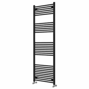 Wiest Straight Heated Towel Rail Radiator Bathroom Ladder Warmer Black / 180cm H x 60cm W x 3cm D