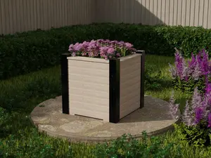 RusticRidge wooden planter, 800x800x800