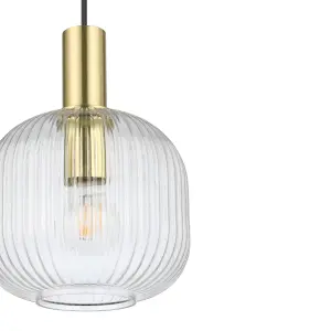 GoodHome Lybia Satin Brass Pendant ceiling light, (Dia)250mm