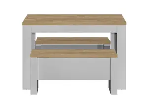 Birlea Highgate Dining Table & Bench Set Grey & Oak