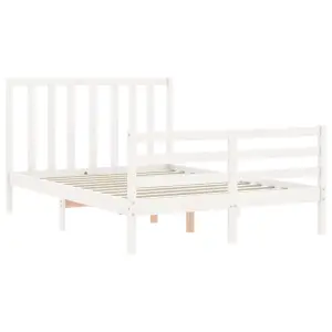 Berkfield Bed Frame with Headboard White 120x200 cm Solid Wood