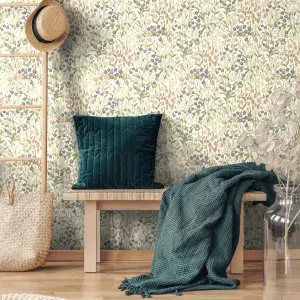 Grandeco Bluebell Wood Floral Leaf Textured Wallpaper,  Neutral