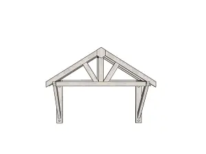 Apex Roof Porch Canopy 1.6m pressure-treated