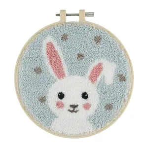 P/NEEDLE BUNNY - Punch Needle Kit: Floss and Hoop: Bunny - Trimits