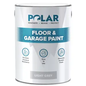 Polar Grey Garage Floor Paint - 5 Litres Hard Wearing - Tough & Durable