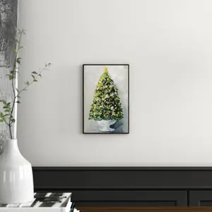 Christmas Tree 1 - Single Picture Frame Painting White Frame / 60.96cm H x 40.64cm W