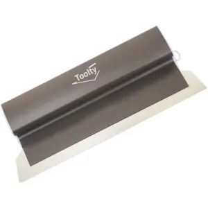 Toolty Skimming Spatula Plastering Darby with Aluminium Handle 400mm (16") Stainless Steel with 0.3mm Blade DIY