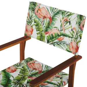 Set of 2 Garden Chairs CINE Acacia Wood Dark Wood